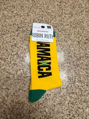 Robin Ruth Yellow & Green Jamaica Graphic Crew Socks